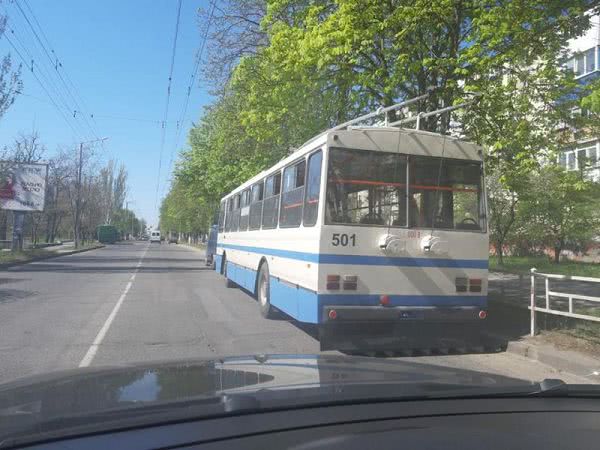 В Херсоне сломался троллейбус «Шкода»