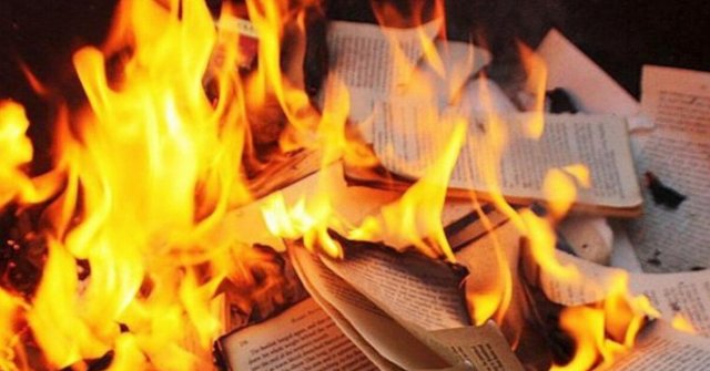 Окупанти палять українські книжки у Новотроїцькому