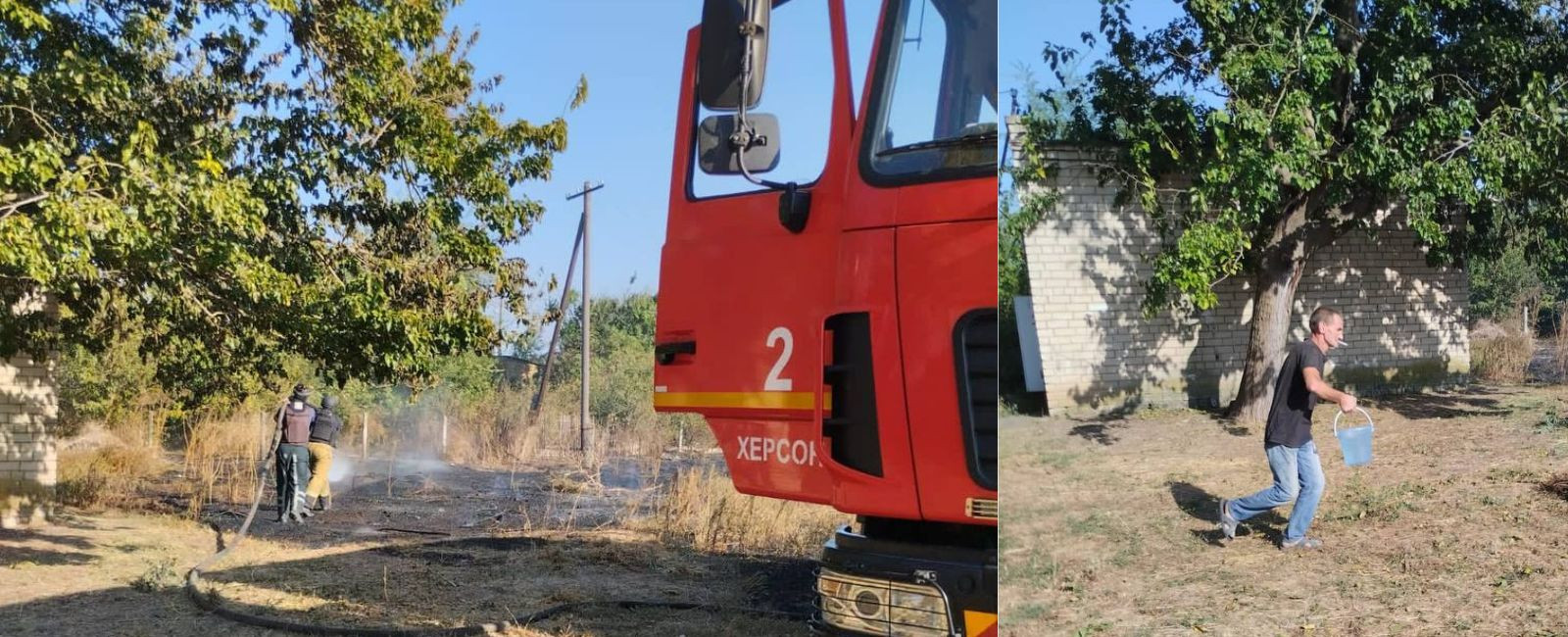 В Інженерному на Херсонщині ліквідували пожежу, яка сталася через російські обстріли