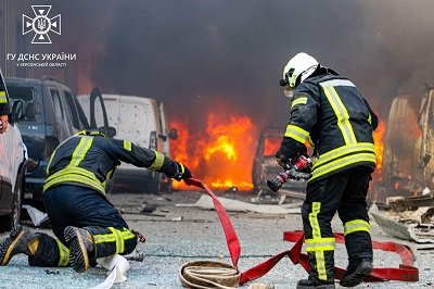 Херсонські рятувальники ліквідували пожежу в багатоквартирному будинку