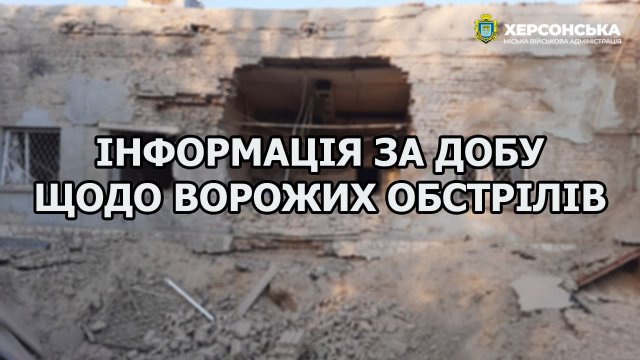 За минулу добу російські війська 8 разів обстріляли Херсон, одна людина загинула, ще одна поранена