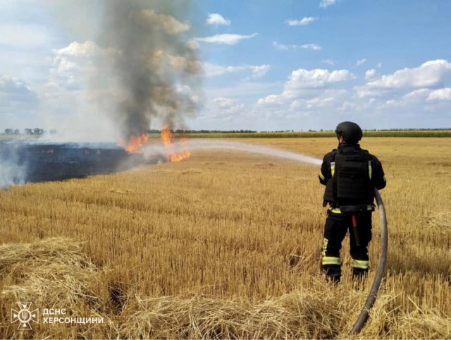 Рятувальники продовжують боротися з пожежами в екосистемах Херсонщини