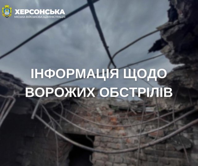 Внаслідок ворожих обстрілів Херсона за минулу добу 1 людина загинула, 4 отримали поранення