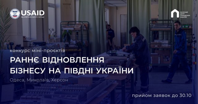 Підприємці Херсонщини можуть отримати кошти на відновлення та втілення нових проєктів