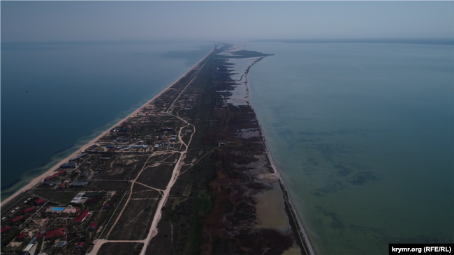 Арабатська стрілка, знята з дрону, архівне фото